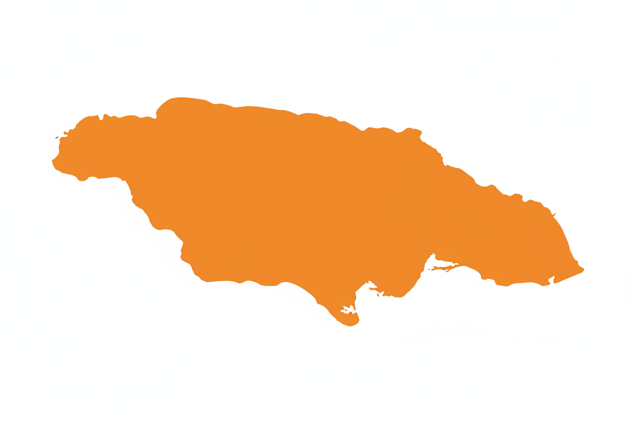 2d clipart version of jamaica map in orange
