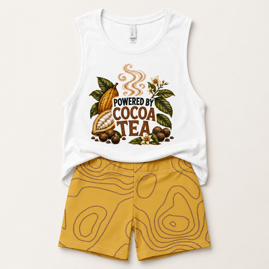 Powered by Cocoa Tea™ | Women’s Tank & Shorts Activewear Set