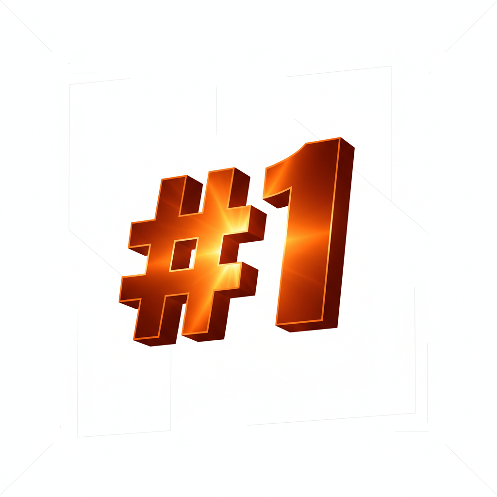 make a bold graphic for "#1" . make it orange 